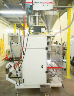 Many of the filling lines at Dure Foods utilize Arty Tornado 600 scales to smoothly feed dry powder product into the Arty 80V vertical form/fill/seal bagger, with both manufactured by Artypac Automation.